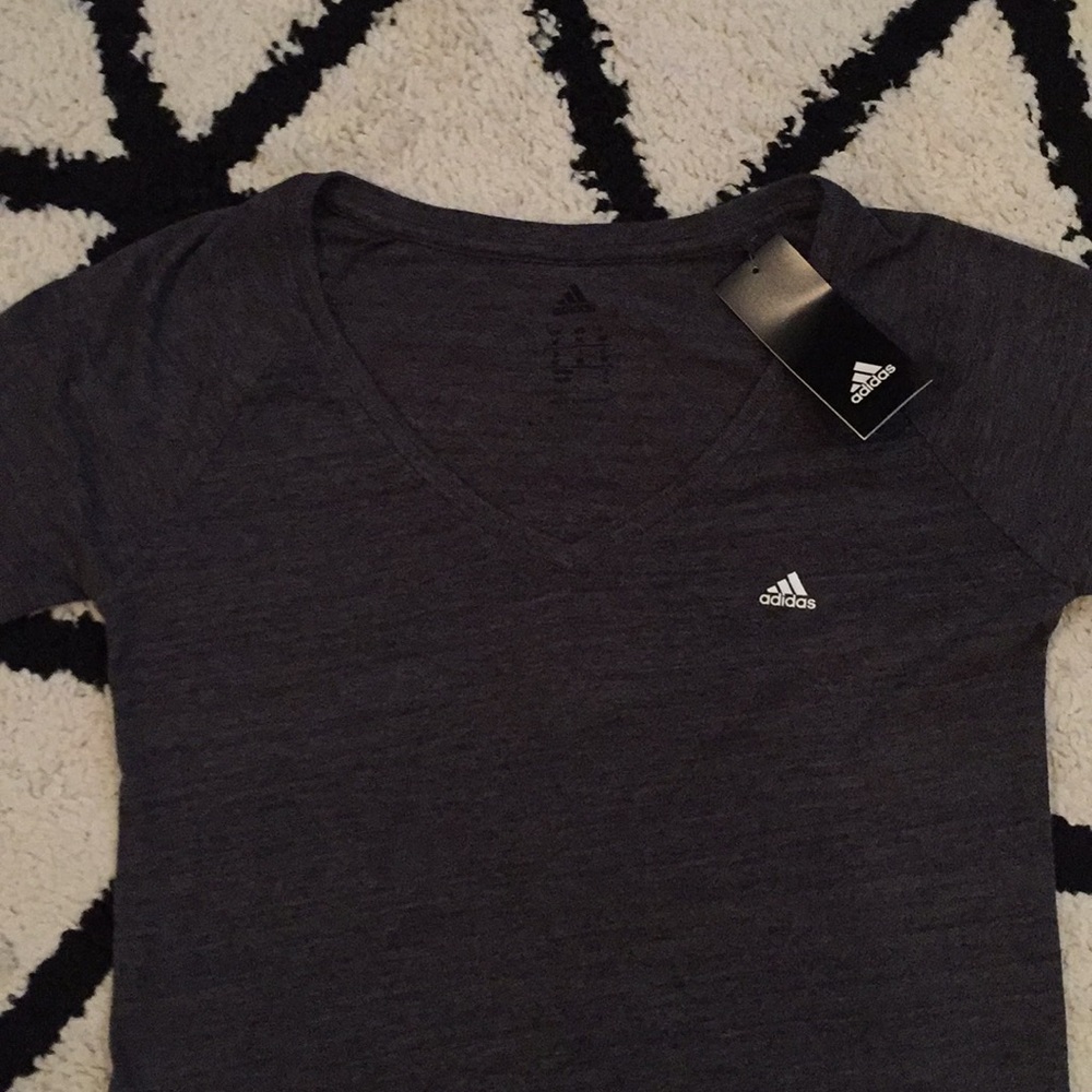 Brand new Adidas gray v-neck tshirt